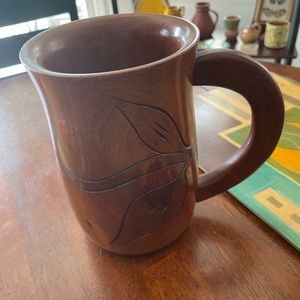 Vintage wooden handled pitcher 7 2/2x8 approx